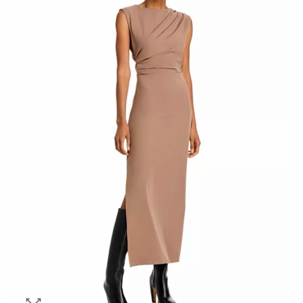 Bloomingdale's Line & Dot Tan Midi Dress - NWT Size Small - Picture 9 of 9